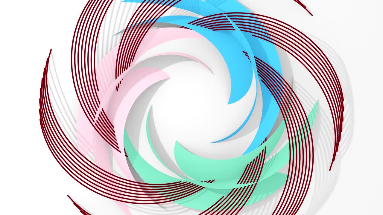 4K. Abstract Digital Flower. Version With Blue, Pink And Green Colors.