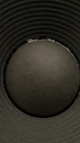 close-up of a speaker woofer