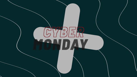 Cyber-Montag-Mit-Wellen-Und-Kreuz-Auf-Blauer-Moderner-Steigung