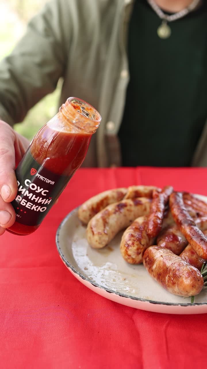 salchichas a la parrilla con salsa