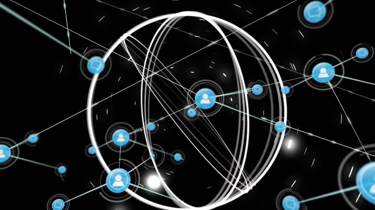 Animation of network of connections over shapes