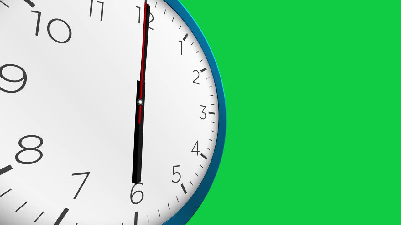 Clock timelapse looping 12 hours - Clock - Wall clock - Minimal abstract motion 3d rendering clock time concept time lapse hours - Clock Time Lapse - Clock time lapse loopable - 12 hours timelapse - Blue color clock loop - Chroma Key  Background
