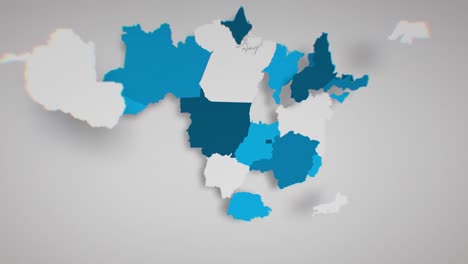 motion graphics animated map of brazil forming - white