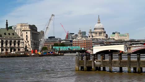 time-lapse of the st paul's cathedral behind the thames, london, united kingdom