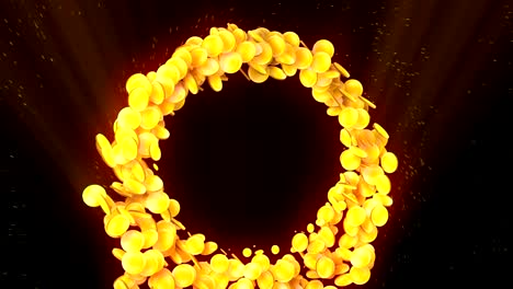 gold coin particles, cg animation