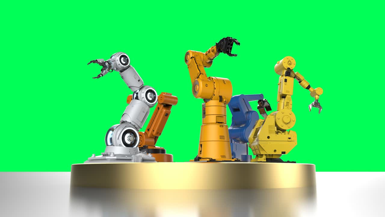 group of robotic arms