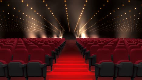 asientos de cine auditorio con luces intermitentes
