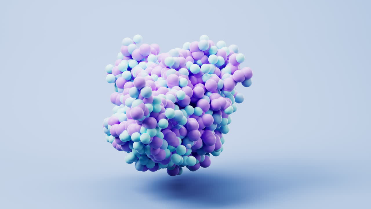 Biological organic protein structure, 3d rendering.