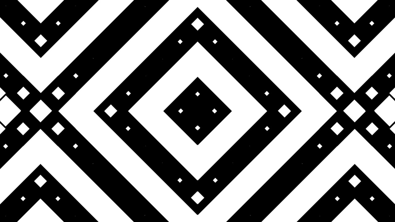 Abstract Geometric Animation with Expanding Black and White Squares