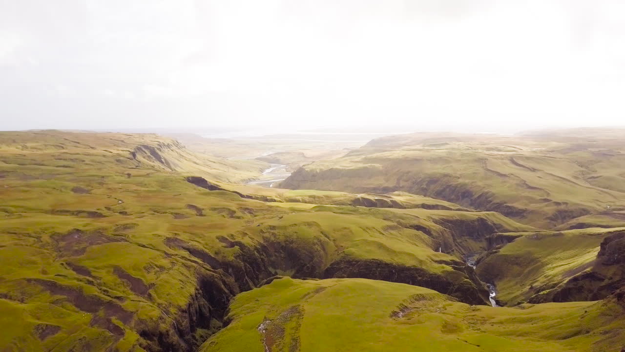 Icelandic Valley Landscape from Above