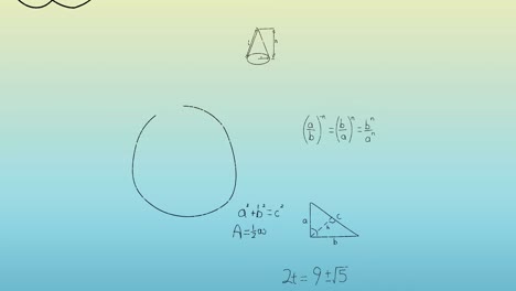 Animación-Del-Procesamiento-De-Datos-Matemáticos-Sobre-Fondo-Azul-Y-Verde