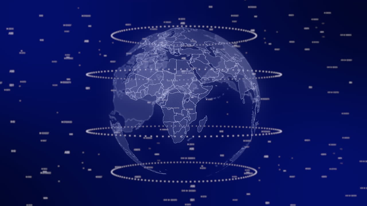 Burundi country emerges on rotating digital globe, surrounded by energy particles, illustrating advanced data analysis in cinematic background