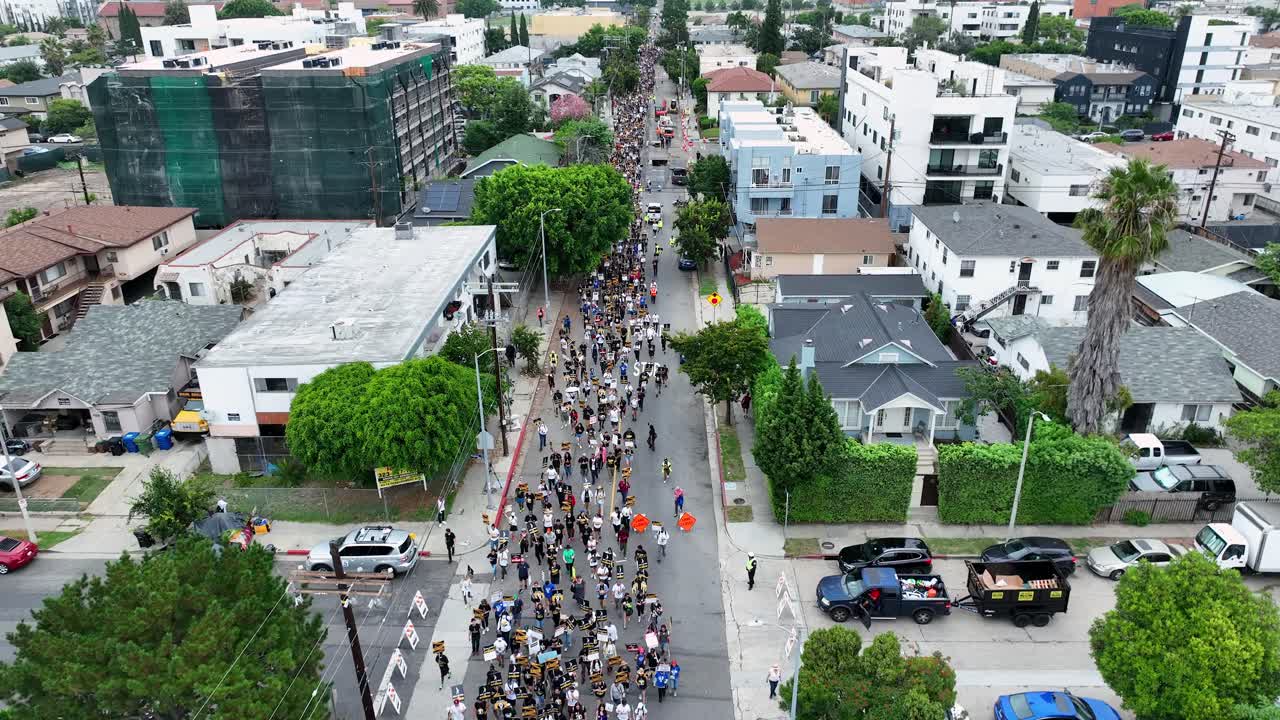 SAG-AFTRA strike protest by the Paramount Pictures Studios lot in Hollywood, Los Angeles, California in September 2023