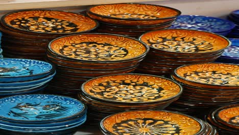 colorful ceramic bowls display