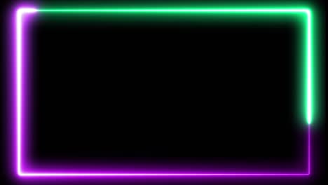 popular neon glowing lines in trendy purple and neon mint colors