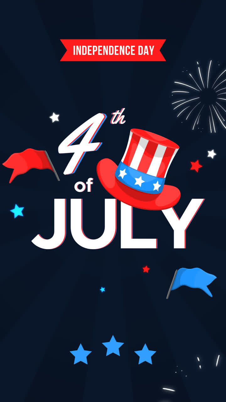 Motion Graphic of Fourth of july