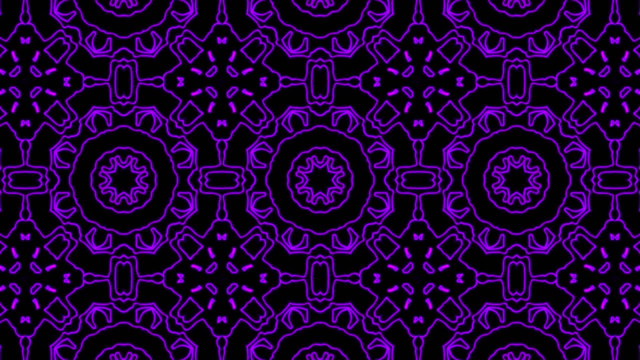 Abstract purple geometric seamless pattern background. Abstract Stripes Kaleidoscope Loop. Fast Psychedelic Colorful Kaleidoscope VJ background. Disco Abstract Motion Background. Kaleidoscope effect