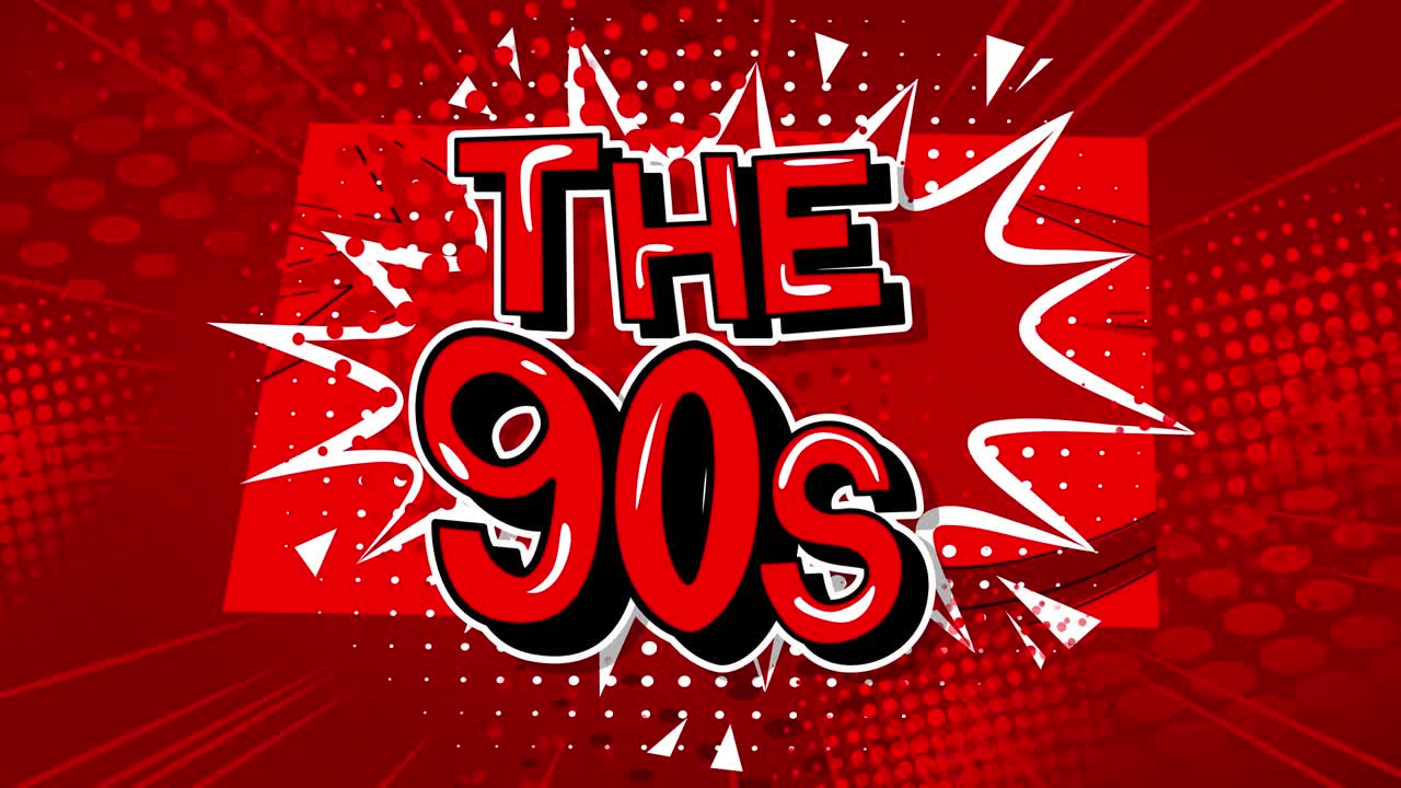 90년대 모션 포스터: 4k 애니메이션 만화책 단어