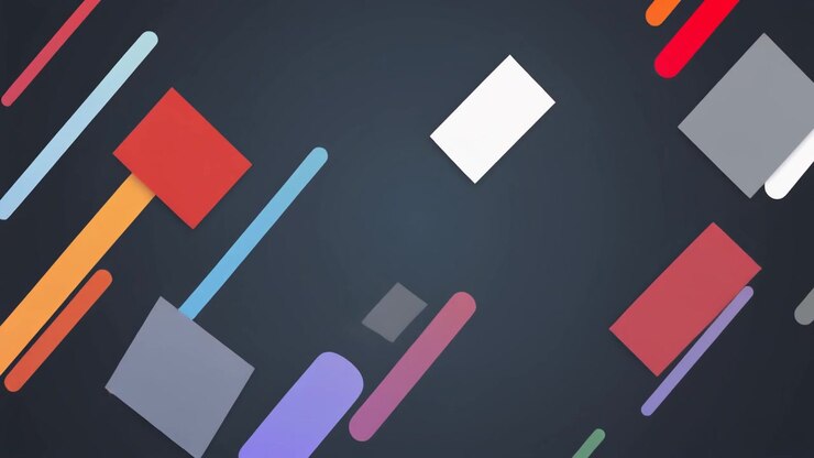 Abstract Motion Graphics with Floating Geometric Shapes and Lines