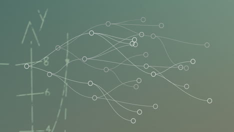 animación de puntos de conexión y ecuaciones matemáticas contra un fondo gris.