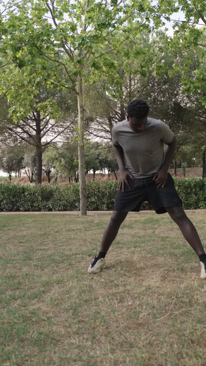 Man stretching in the park