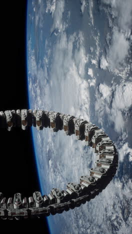 una nave espacial futurista en órbita alrededor de la tierra