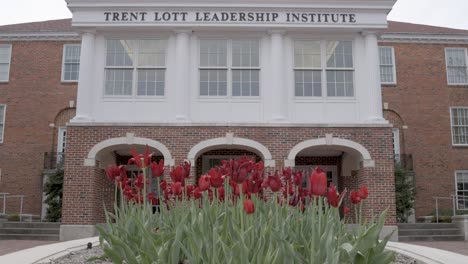 trent lott leadership institute building on the campus of ole miss in oxford, mississippi with video tilting up