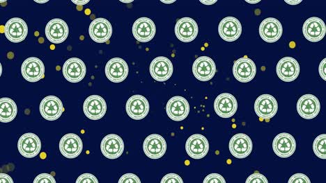 Animation-of-recycling-icons-over-blue-background