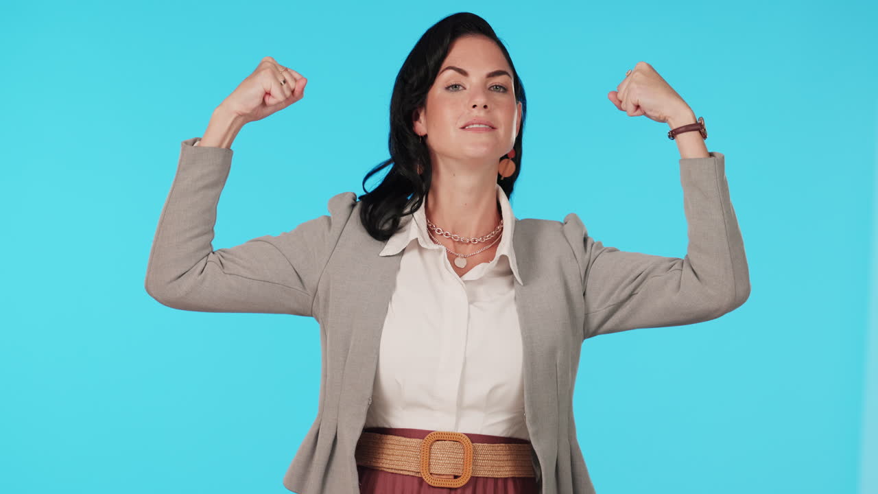 campeona, mujer de negocios y ganadora segura de sí misma