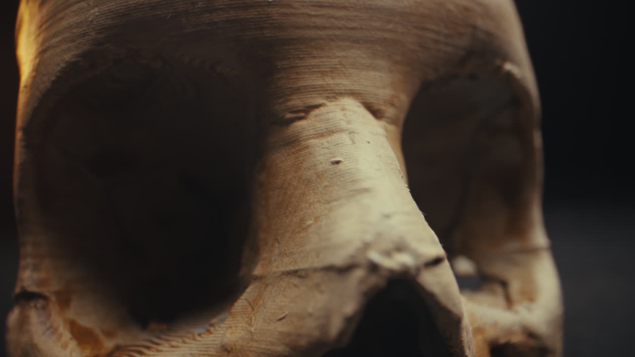 Close-up of a Clay Skull