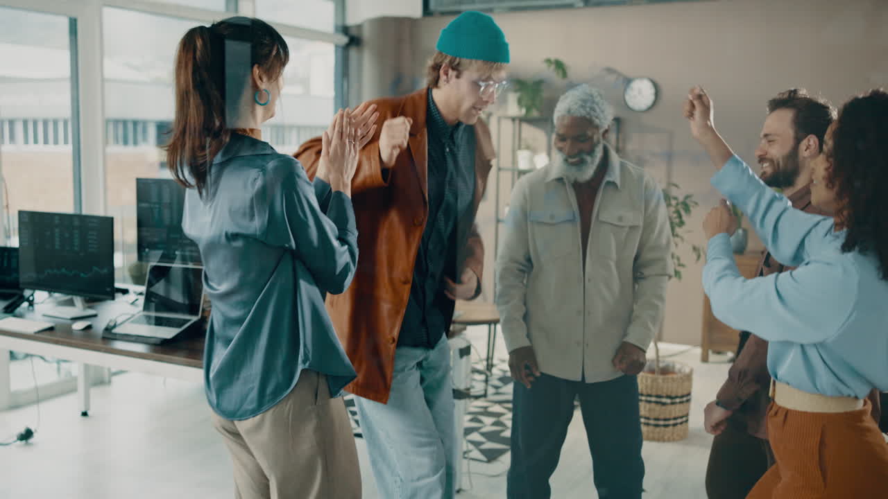 Group of People Celebrating in Office