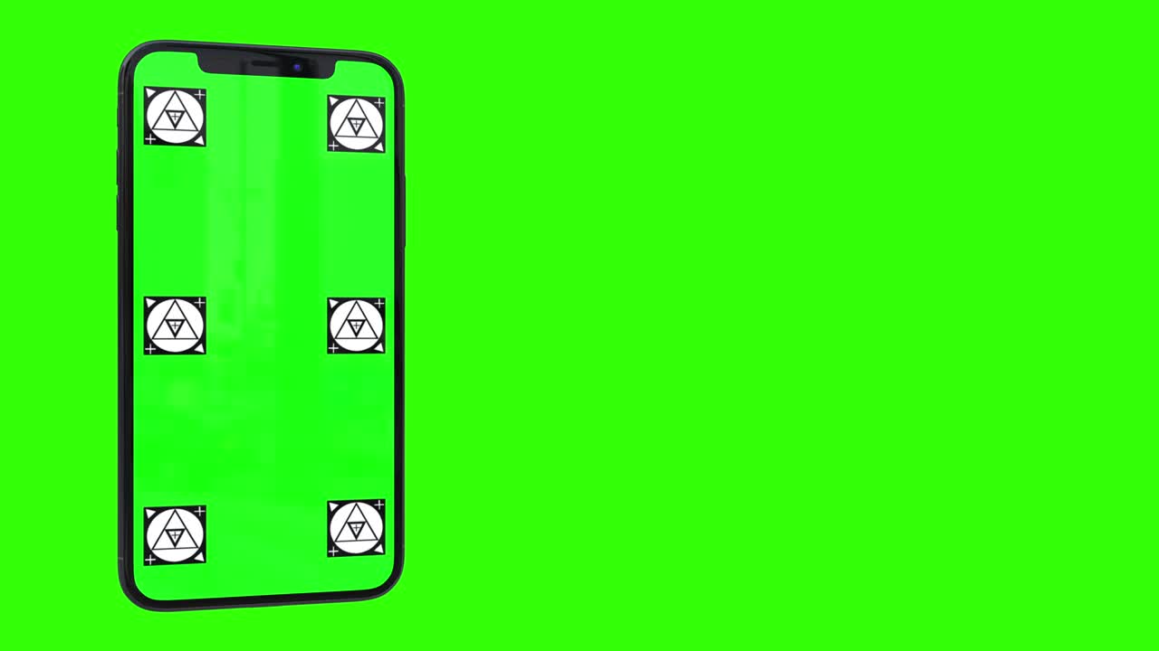 teléfono inteligente aislado con pantalla verde