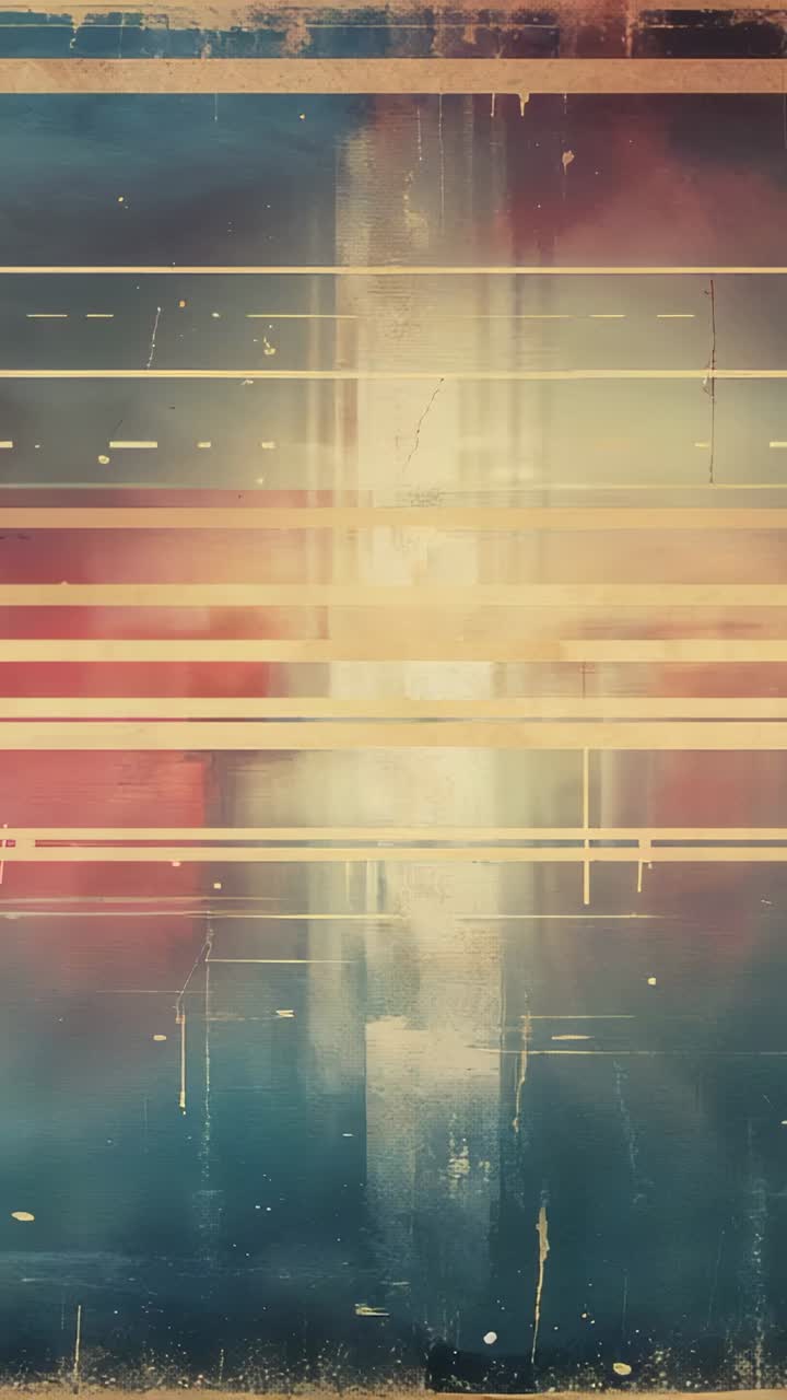 Vertical video: Emerging pale yellow bars sliding down across color field, fading in and out