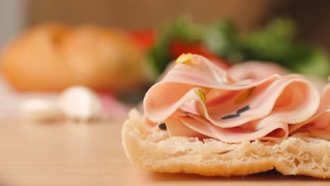 making a ham sandwich