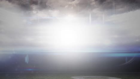 animation of lights over american football pitch at floodlit stadium