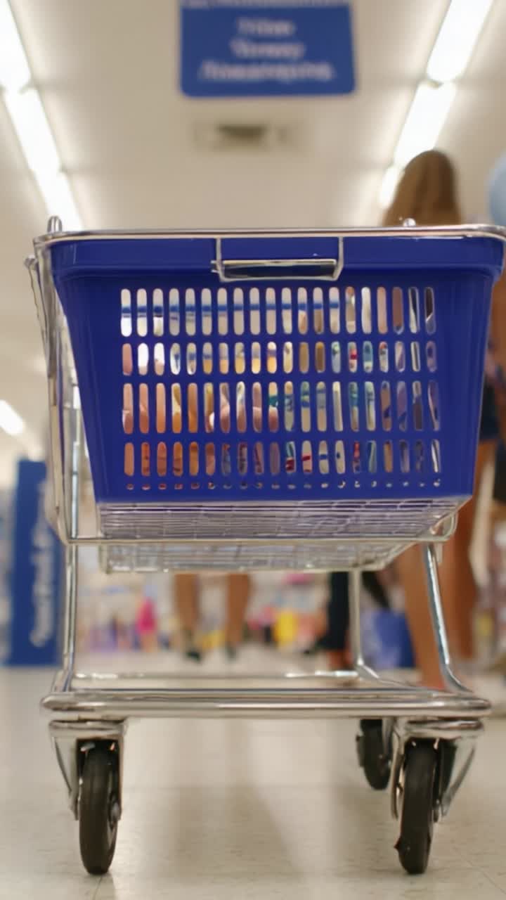 Shopping Basket on Wheels Captures the Essence of Retail Experiences in a Supermarket Environment