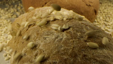 freshly baked bread with seeds