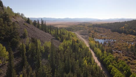 Following-a-remote-mountain-dirt-road-along-beaver