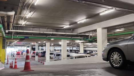 underground parking garage with cars