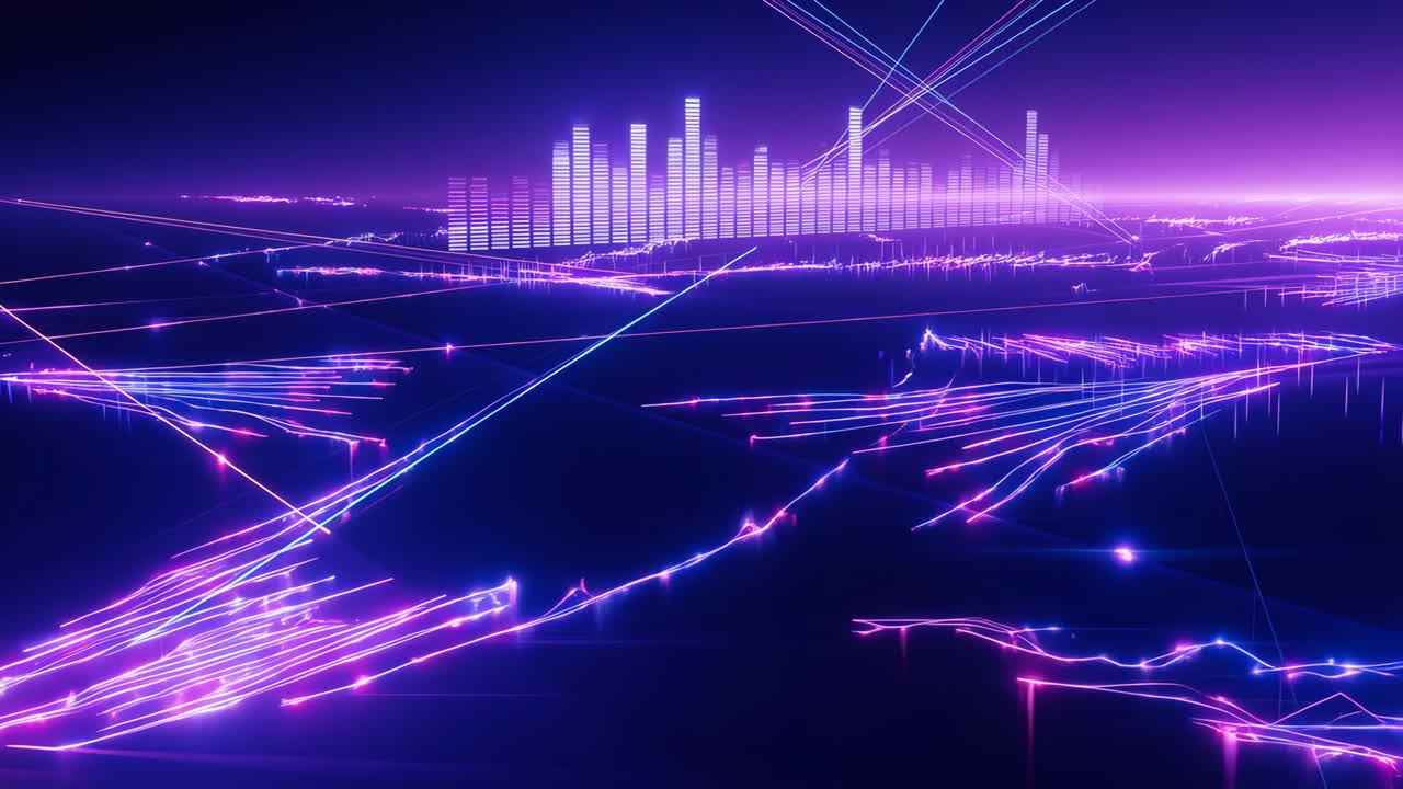 Abstract Neon Equalizer and Data Visualization