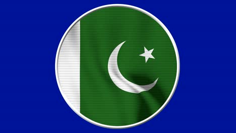 pakistan circular flag loop - realistic 4k flag waving in the wind