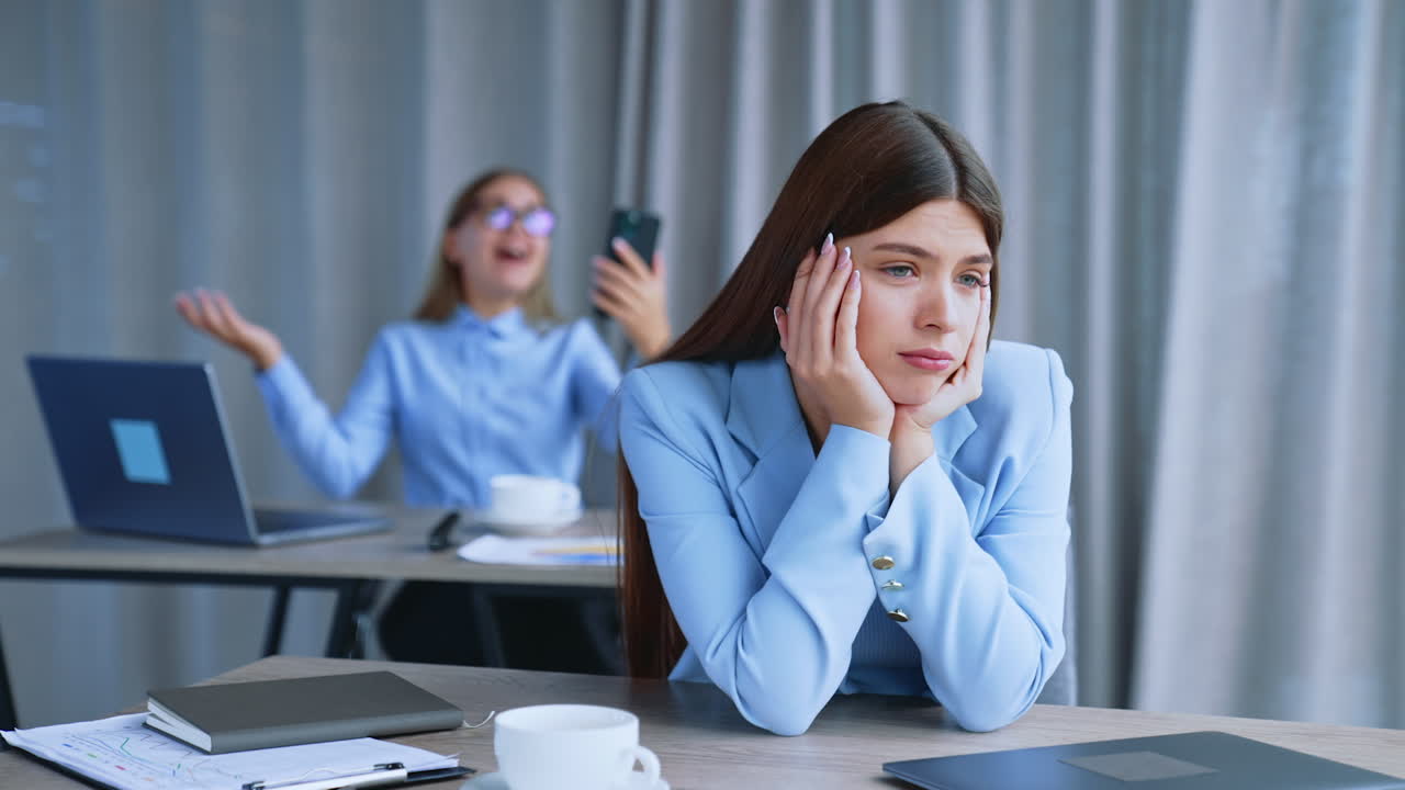 Bored Businesswoman in Office