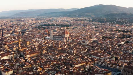 aerial view of the city centre of florence with the cathedral