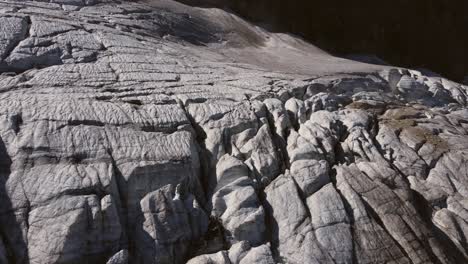 glacier in mountains close up aerial