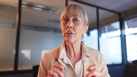 video call, conversation and senior woman