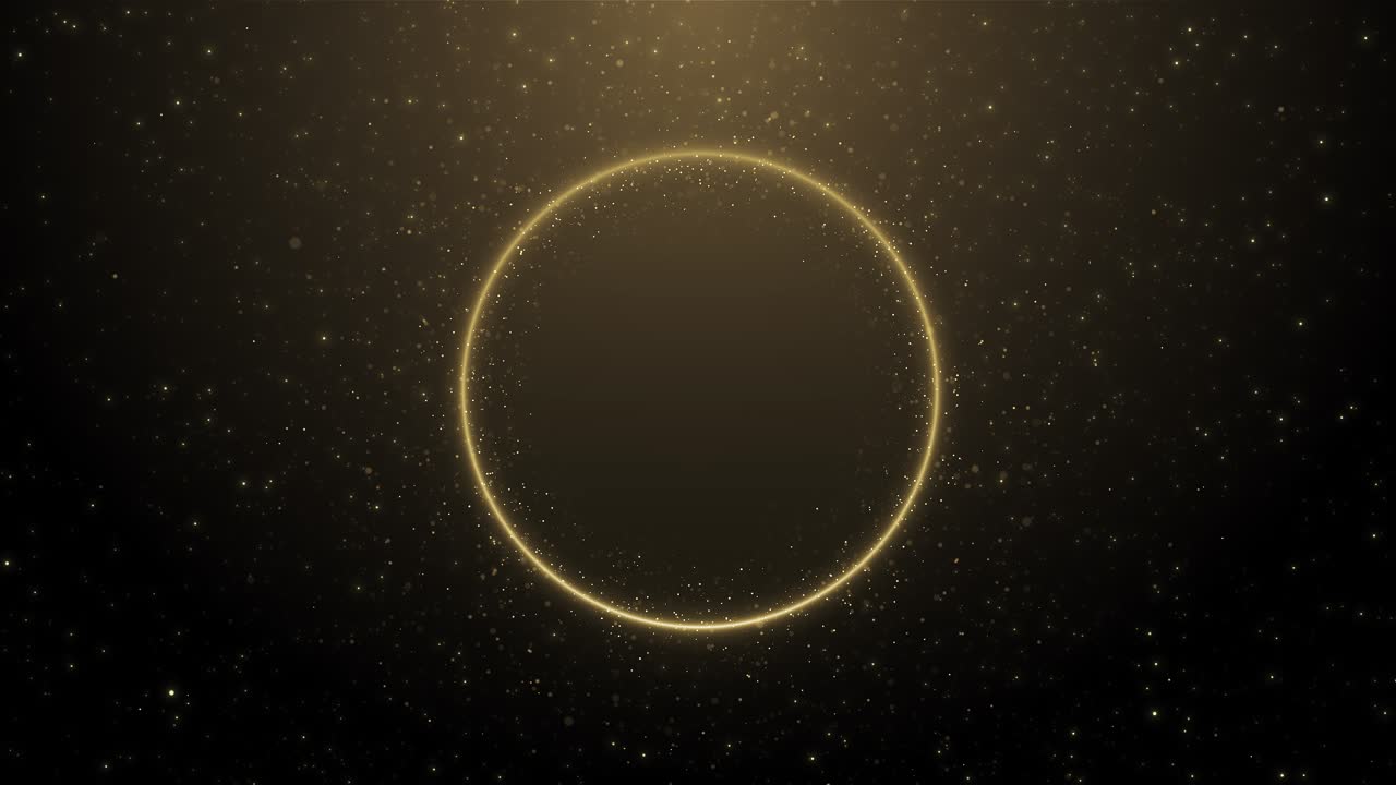 Glowing golden sphere by radiant scattering particles creating luxurious cinematic abstract