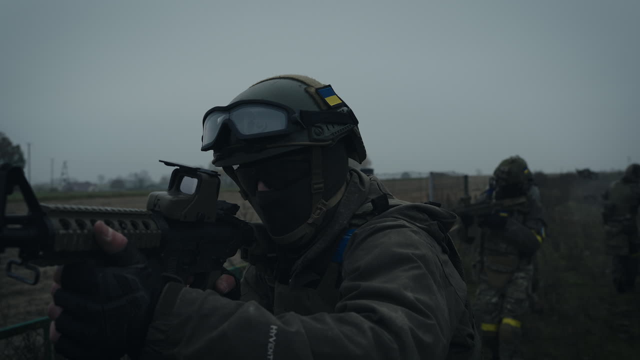 Ukrainian Soldier in Combat Training