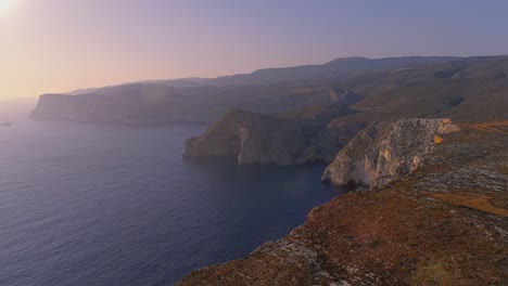 majestic coastal cliffs sunset aerial