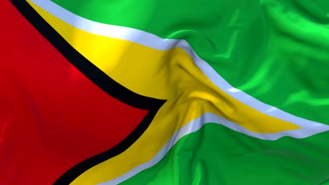 guyana flag waving in wind slow motion animation . 4k realistic fabric texture flag smooth blowing on a windy day continuous seamless loop background.