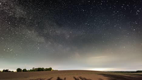 time lapse sequence of the milky way in northern germany